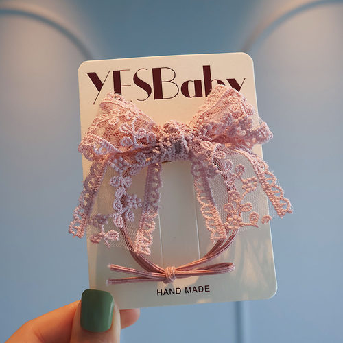 甜美蕾丝女孩蝴蝶结绑发皮筋可爱头饰儿童扎辫丸子头百搭马尾发绳