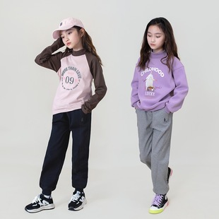 【5折不退换】490克赛洛棉颗粒绒女童儿童秋冬加厚加绒卫裤运动裤