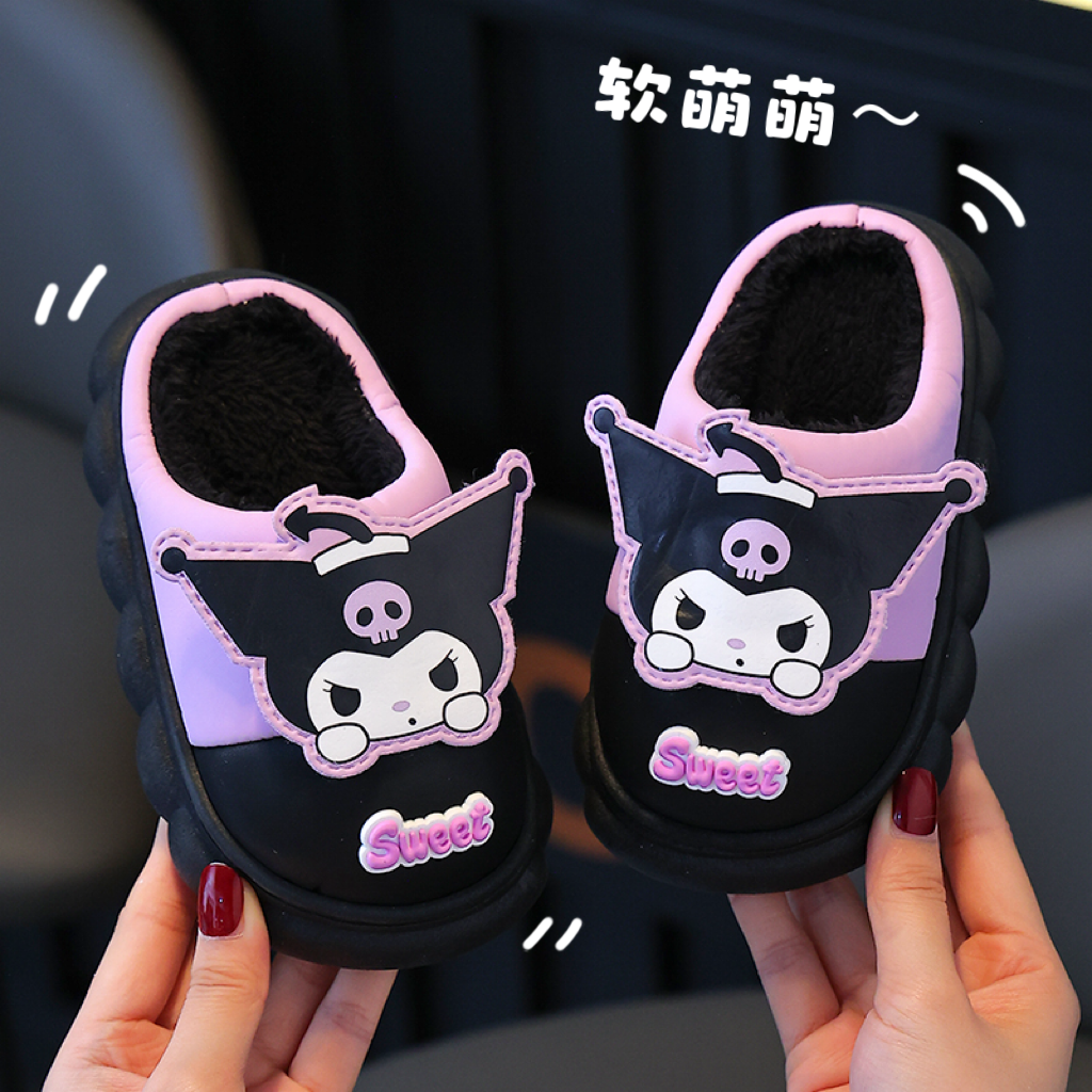 秋冬季儿童棉拖鞋男童卡通防水居家室内小孩保暖女宝网红棉鞋外穿