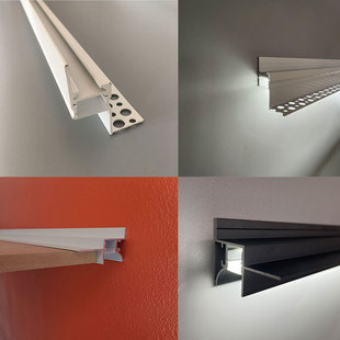 led超窄悬浮吊顶线形灯带反光灯槽客厅 卧室暗藏无主灯型材洗墙灯