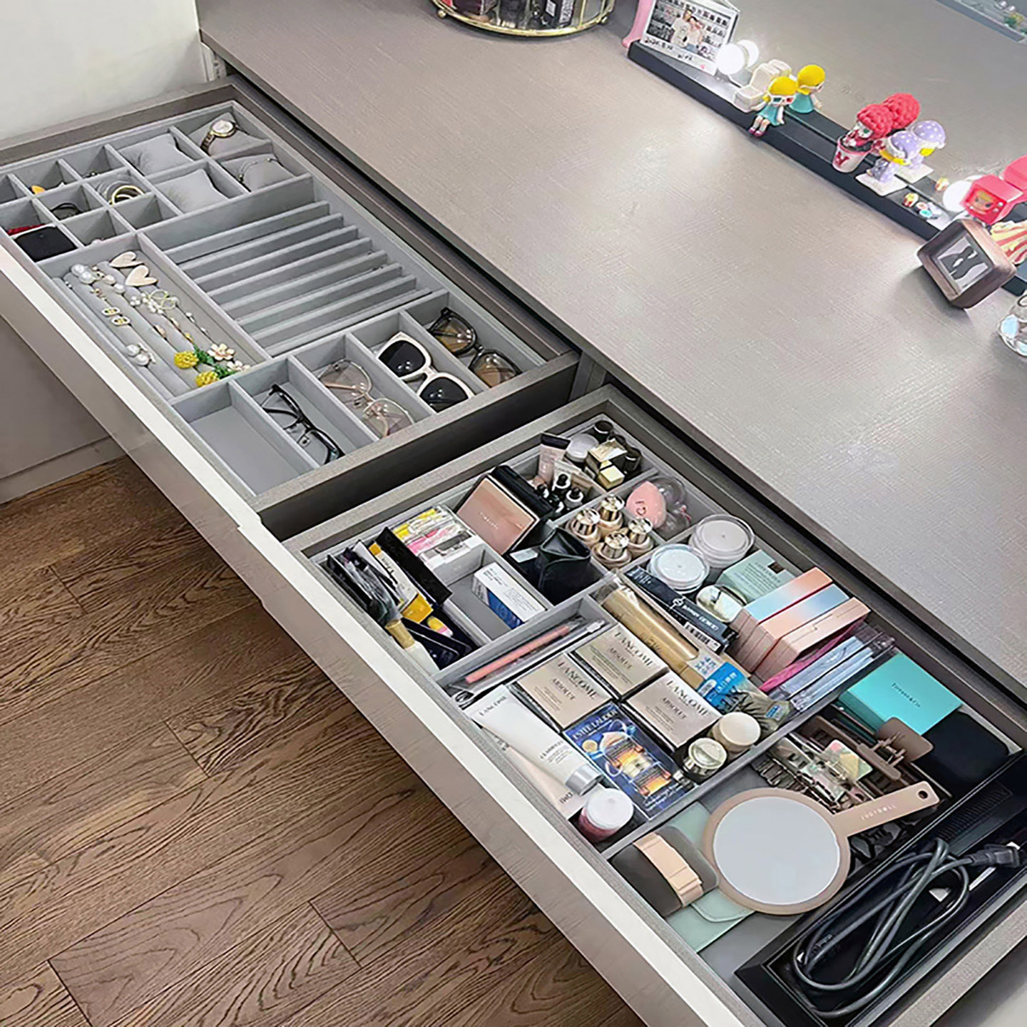 定制抽屉分隔绒布首饰盒手饰收纳