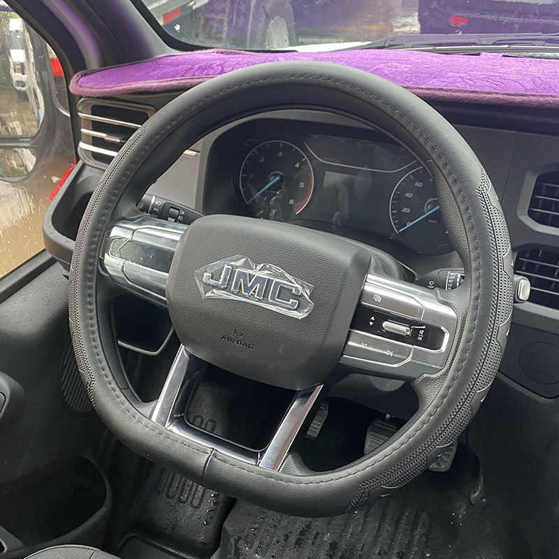 适用于新款江铃福特全顺真皮方向盘套全顺T8特顺新能源牛皮把套