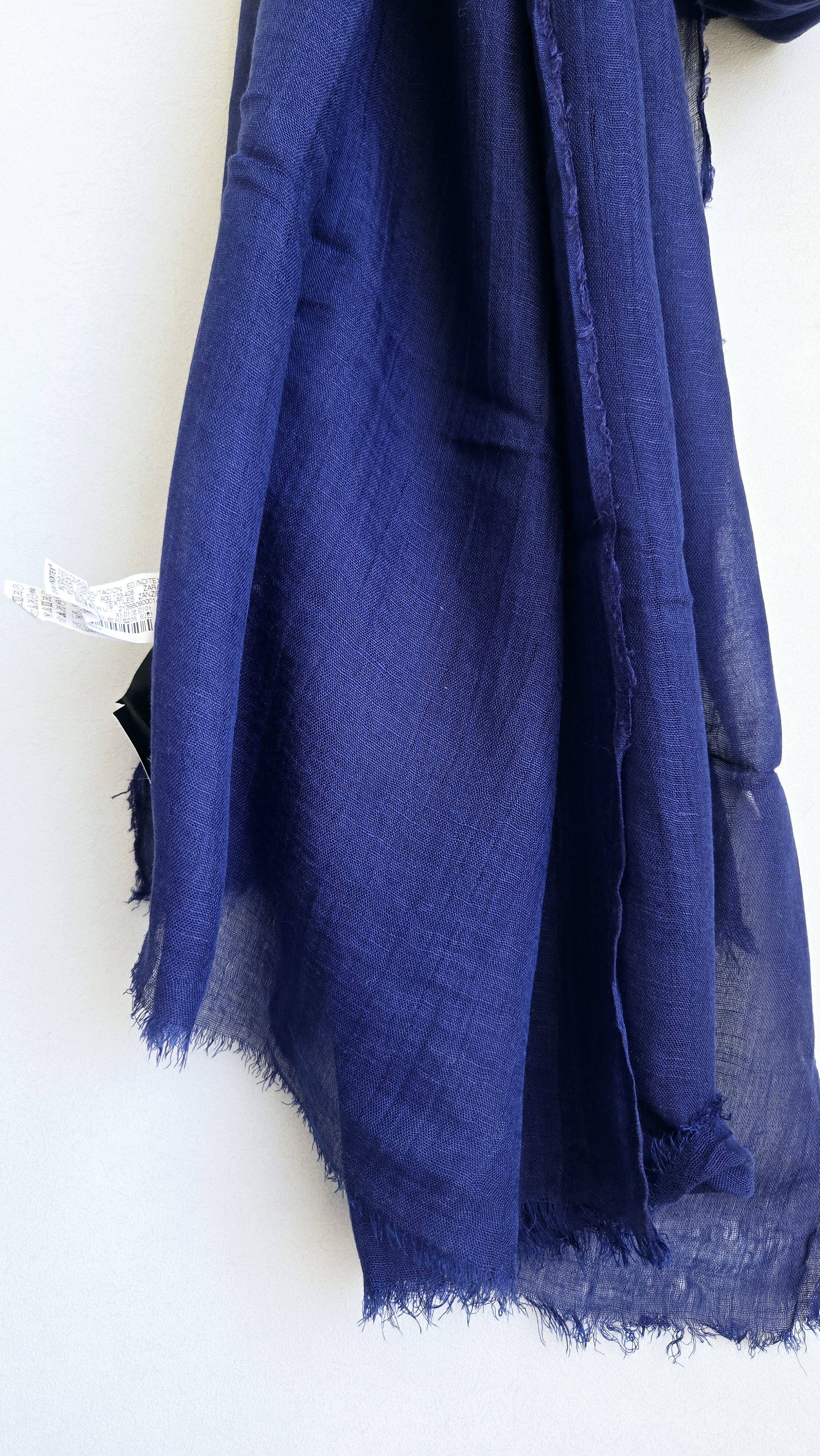 Za春夏季女士围巾纯色亚麻薄款装饰丝巾欧美风超大遮阳披肩沙滩巾