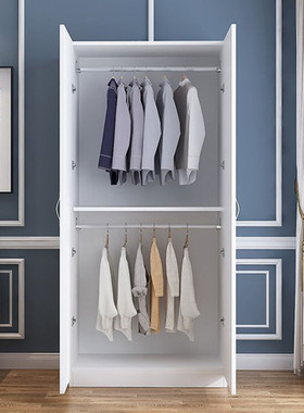 两门衣柜上下双层全挂式出租房60长70简易90宽50cm长挂大衣区衣服