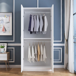 两门衣柜上下双层全挂式 出租房60长70简易90宽50cm长挂大衣区衣服