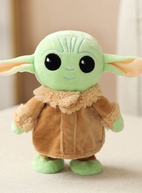 baby yoda尤达宝宝毛绒电动发声玩具 婴儿学走路说话抚摸触摸点头
