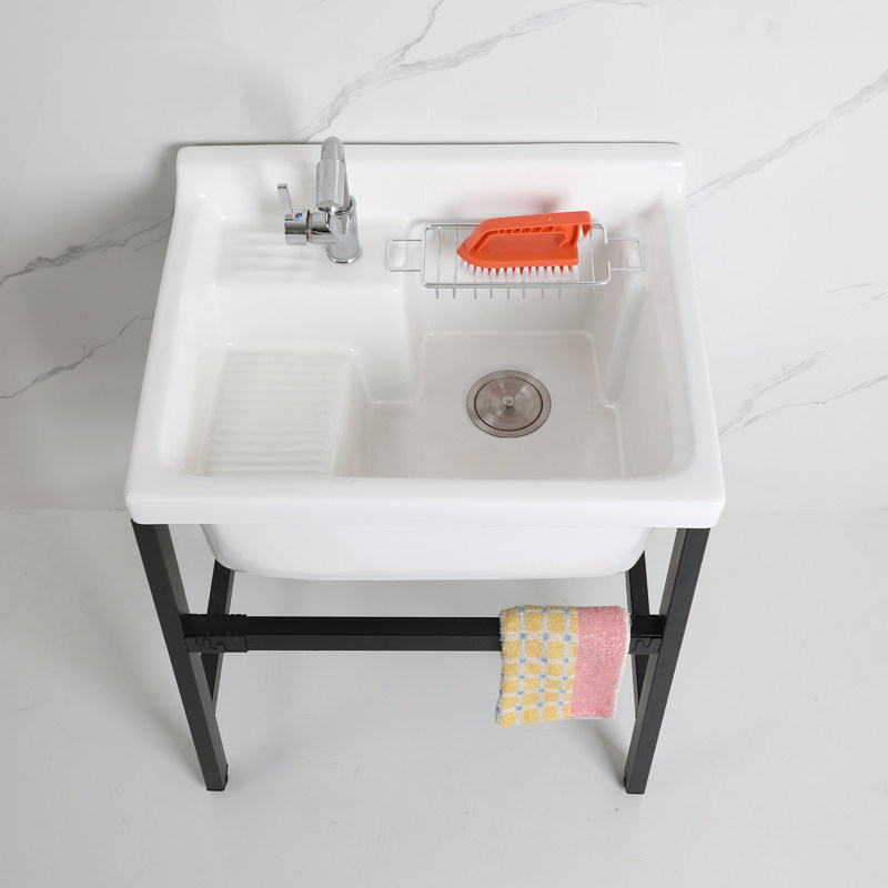 陶瓷洗衣盆带搓板洗衣池阳台洗衣槽陶瓷一体盆超深支架水池大排水,家装主材,盆、台一体成型式台盆,淘宝优惠券,粉丝福利购,淘宝优惠卷