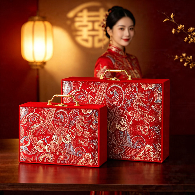 结婚高档礼金箱订婚彩礼箱图片
