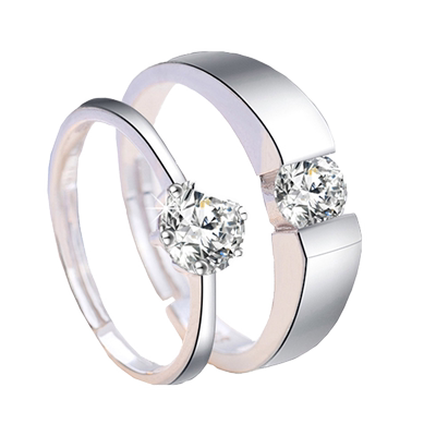 结婚仿真假钻对戒钻石婚戒