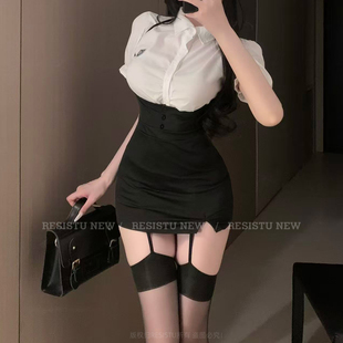 性感收腰cos秘书职场包臀裙女 制服套装 RESISTU泪水计划 OL白衬衫