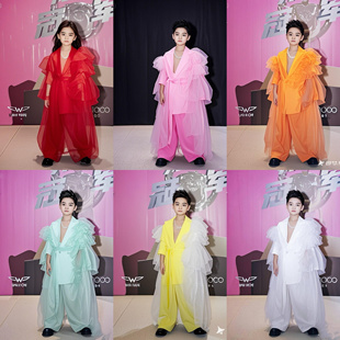高端定制儿童礼服多巴安男女童模西装主持人走秀钢琴演出服冠亚军