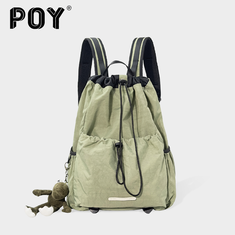 男大学生束口抽绳大容量女双肩包