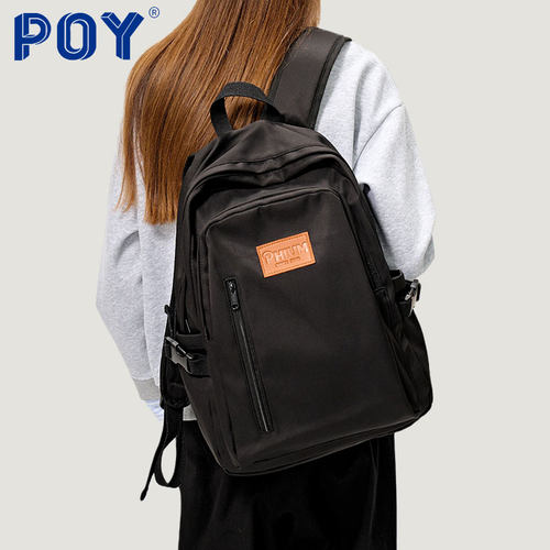 poy休闲运动风背包男通用双肩包