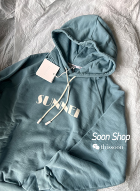 【Soon 现货】SUNNEI 拼色字母大logo经典连帽卫衣套头帽衫雾霾蓝