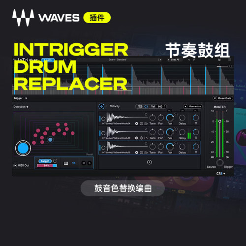【Waves插件】InTrigger Drum Replacer鼓音色替换编曲节奏鼓组