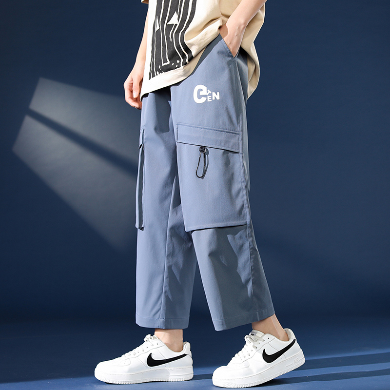 Spring straight Capris men's autumn and winter trendy loose pants