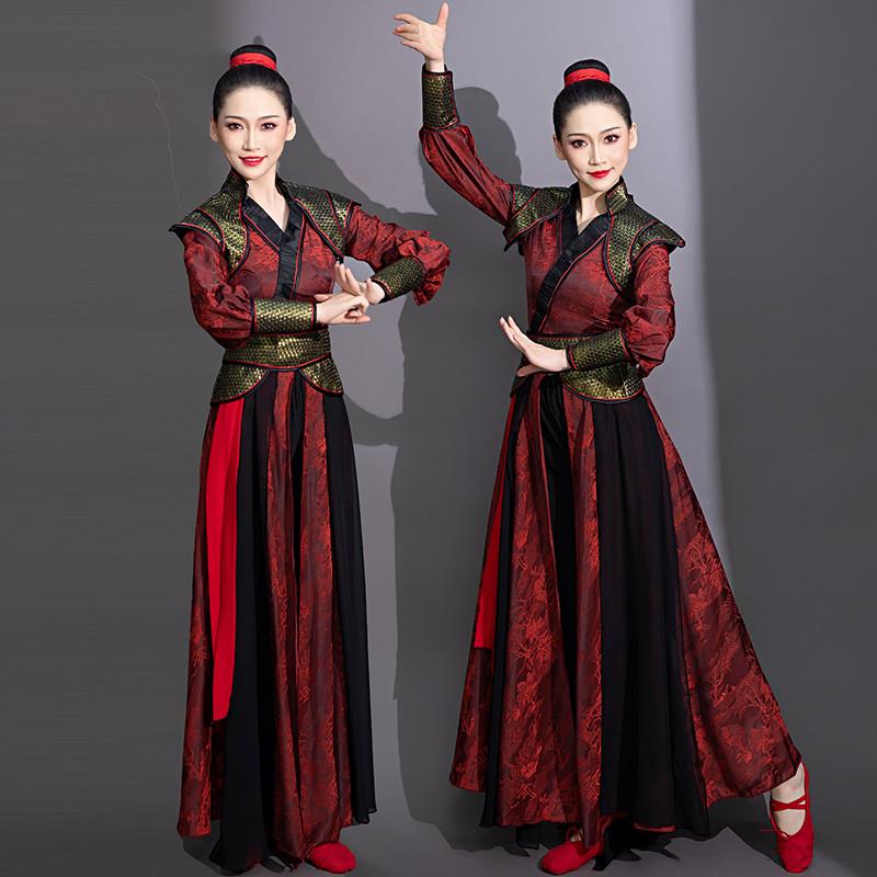 高档武侠风古装汉服剑舞服装霍元甲女款演出服  舞台民族量身定制