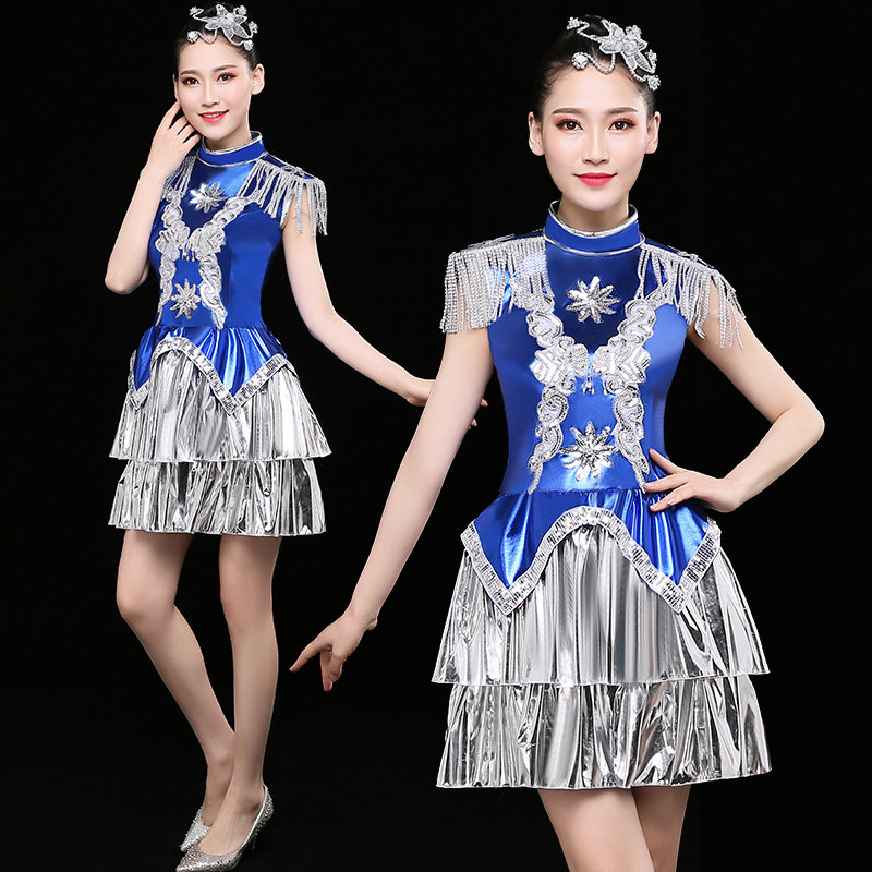 高档2026新款现代舞蹈服装短裙流苏亮片时尚爵士舞演出服广场舞成