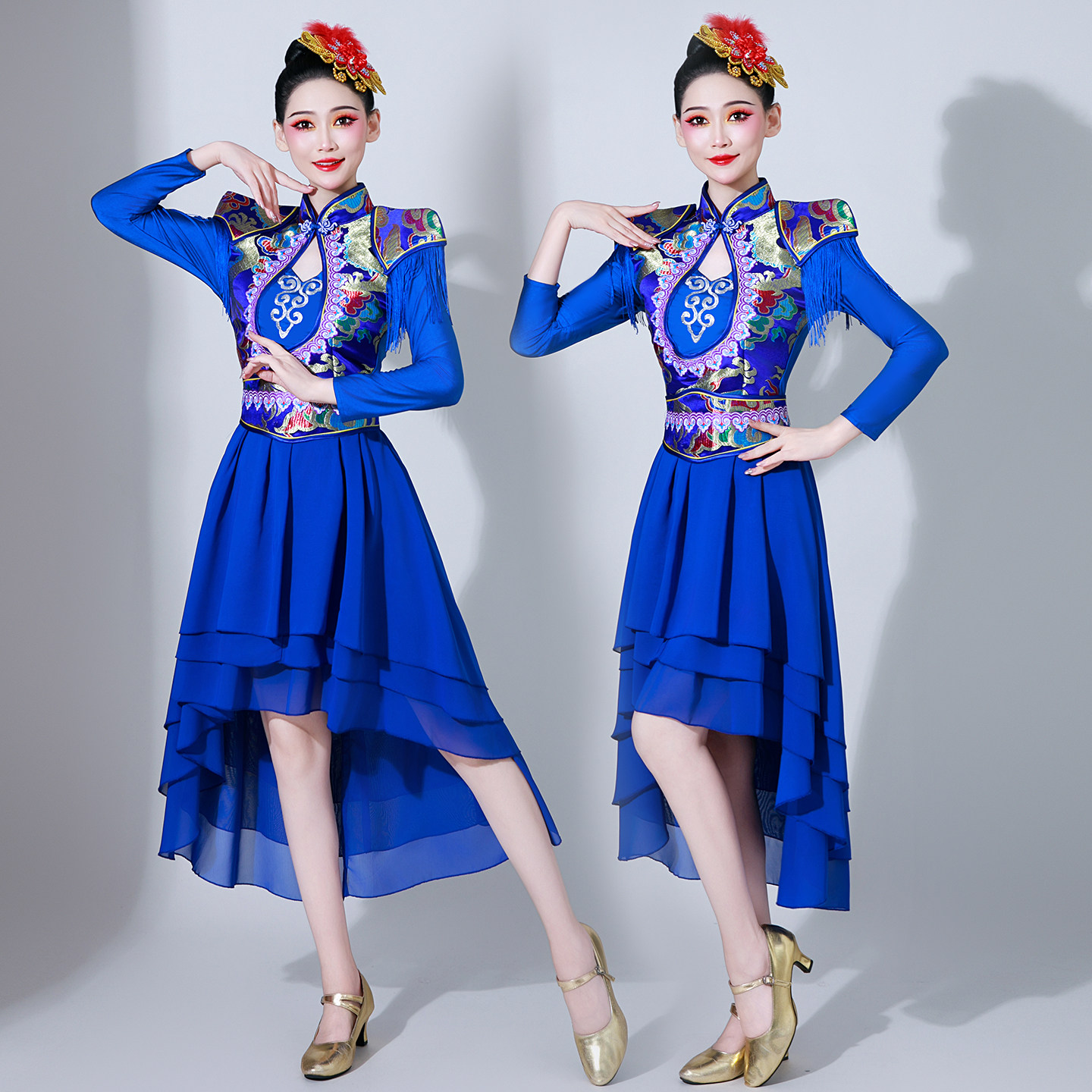 高档打鼓服演出服女中国风锣鼓腰鼓水鼓舞蹈服装现代成人开场舞表