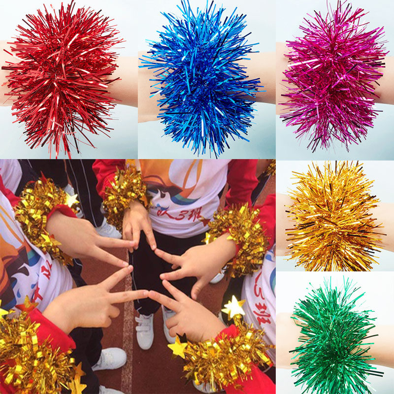学生啦啦队表演手腕花幼儿园六一儿童舞蹈表演手花运动会亮丝手环