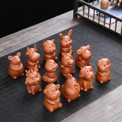 紫砂十二生肖茶宠摆件创意茶玩