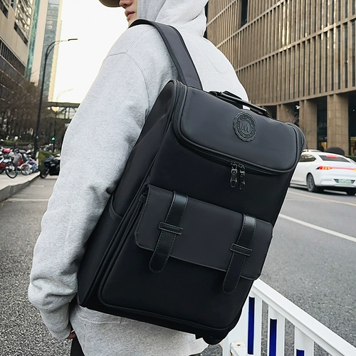 Вместительный и большой мужской школьный рюкзак, сумка через плечо для школьников, черный ноутбук для путешествий, для средней школы