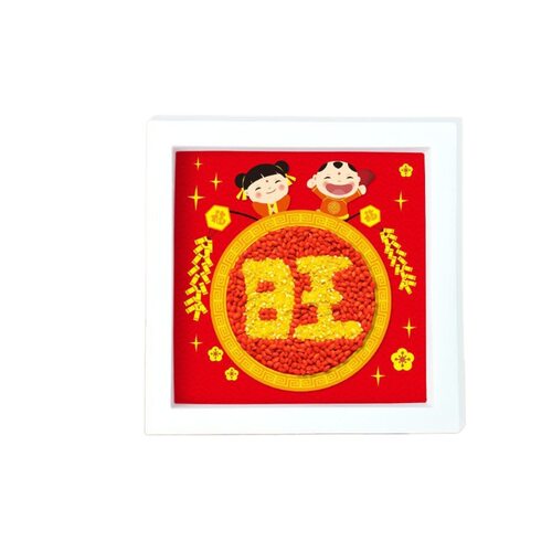 diy幼儿手工五谷画相框画