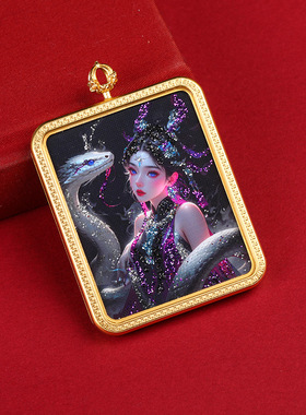 彩金蟒唐卡半手绘描金扎