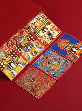 手绘五爷描金唐卡画心金