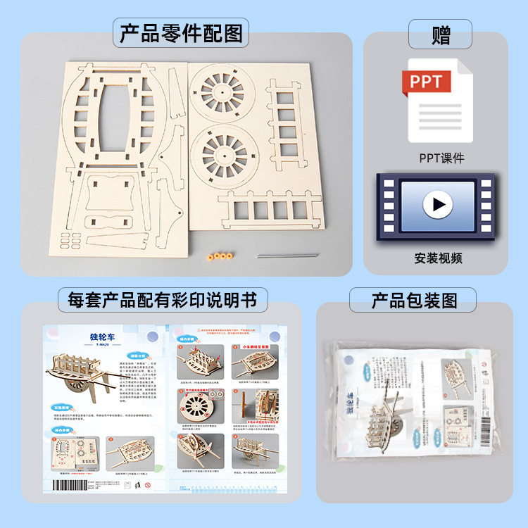 老式手推车独轮车DIY科技小制作发明STEAM学生科学实验科玩教具,商务/设计服务,玩具/玩偶设计,淘宝优惠券,粉丝福利购,淘宝优惠卷