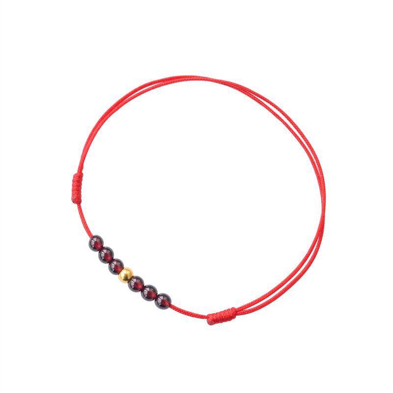 石榴石脚链女手工编织绳简约百搭高跟鞋闺蜜生日礼水晶红绳,饰品/流行首饰/时尚饰品新,银饰脚饰,淘宝优惠券,粉丝福利购,淘宝优惠卷