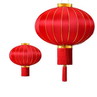 2026绸布大红灯笼防水防晒阳台喜庆大门口一对春节新年灯笼中国风