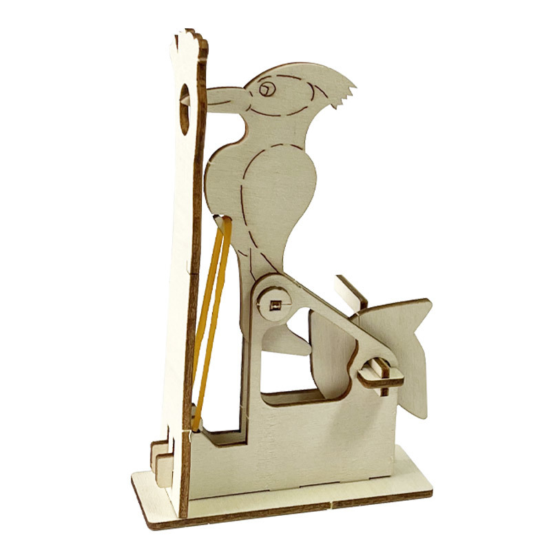 手动啄木鸟手工科技小制