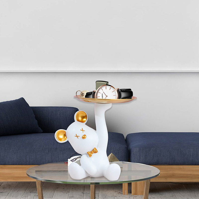 暴力熊钥匙收纳托盘家居客厅茶几玄关鞋柜摆件简约轻奢桌面装饰品,商务/设计服务,礼品/工艺品/饰品设计,淘宝优惠券,粉丝福利购,淘宝优惠卷