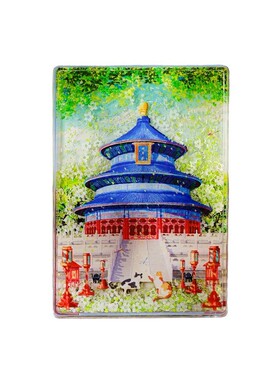 中国城市冰箱贴流沙装饰