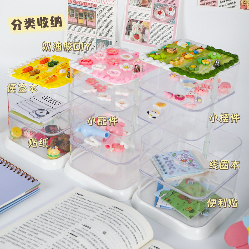 透明多层收纳盒 女孩手工DIY奶油胶连体带分格游乐园益智玩具,玩具/童车/益智/积木/模型,其他人偶玩具,淘宝优惠券,粉丝福利购,淘宝优惠卷