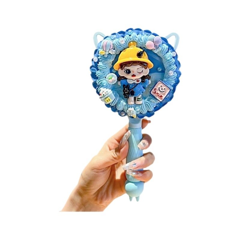 小女生奶油胶手工diy猫耳长柄手持化妆镜子海绵宝宝派大星材料包,玩具/童车/益智/积木/模型,其他人偶玩具,淘宝优惠券,粉丝福利购,淘宝优惠卷