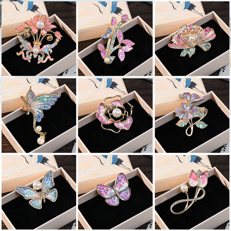 新年手工螺钿胸针diy材料包创意花钿饰品团建沙龙活动暖场礼物