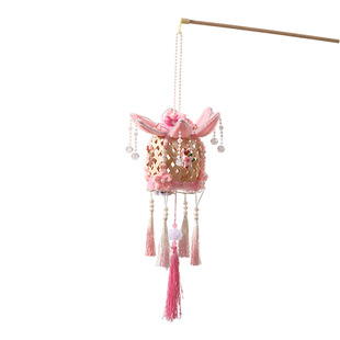 新年2026竹编扭扭棒荷花花灯过马年创意儿童手提亭子灯笼年货批货