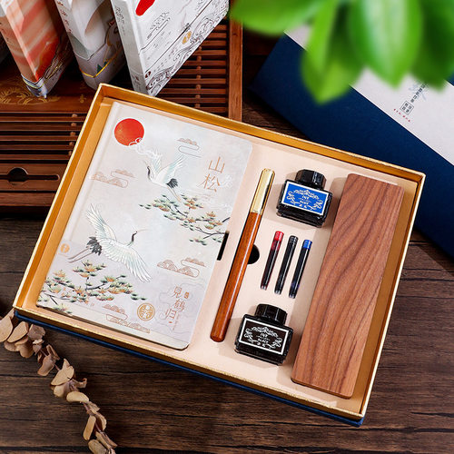 中国风套装实木钢笔墨水