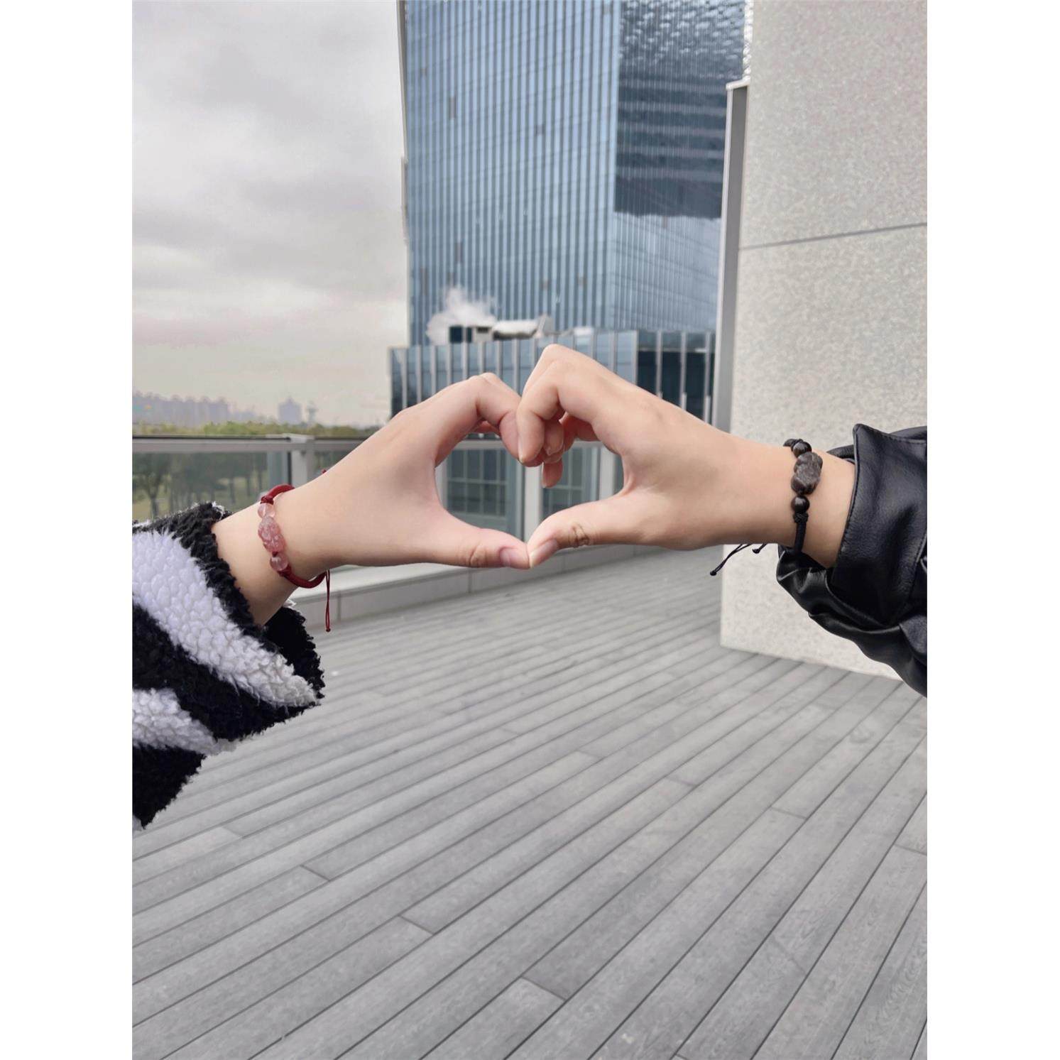 情侣貔貅手链女草莓晶银耀石情侣款一对水晶手串小众设计编织红绳,饰品/流行首饰/时尚饰品新,银饰手链,淘宝优惠券,粉丝福利购,淘宝优惠卷