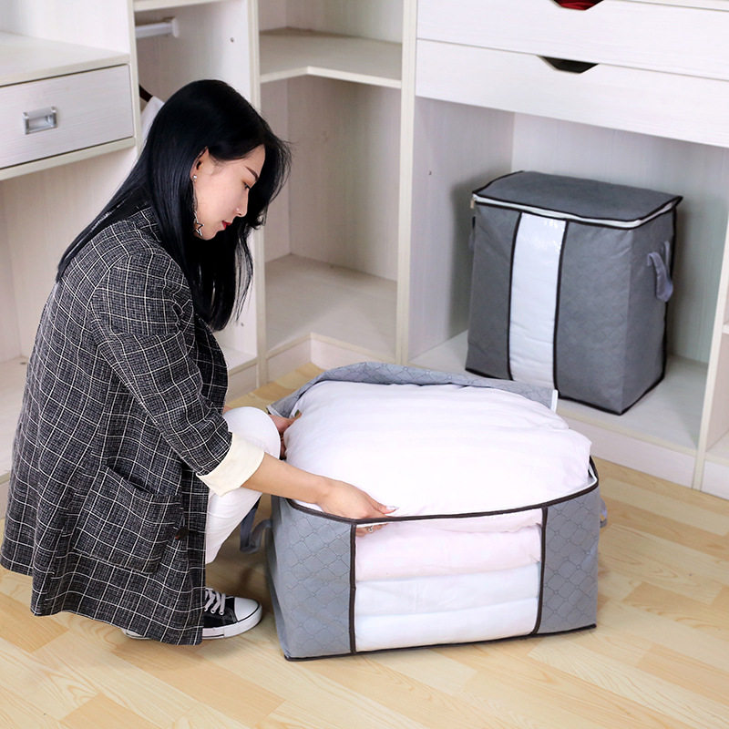 收纳袋被子可视窗折叠整理袋无纺布防尘大容量棉被衣服立体收纳,收纳整理,包包收纳袋,淘宝优惠券,粉丝福利购,淘宝优惠卷