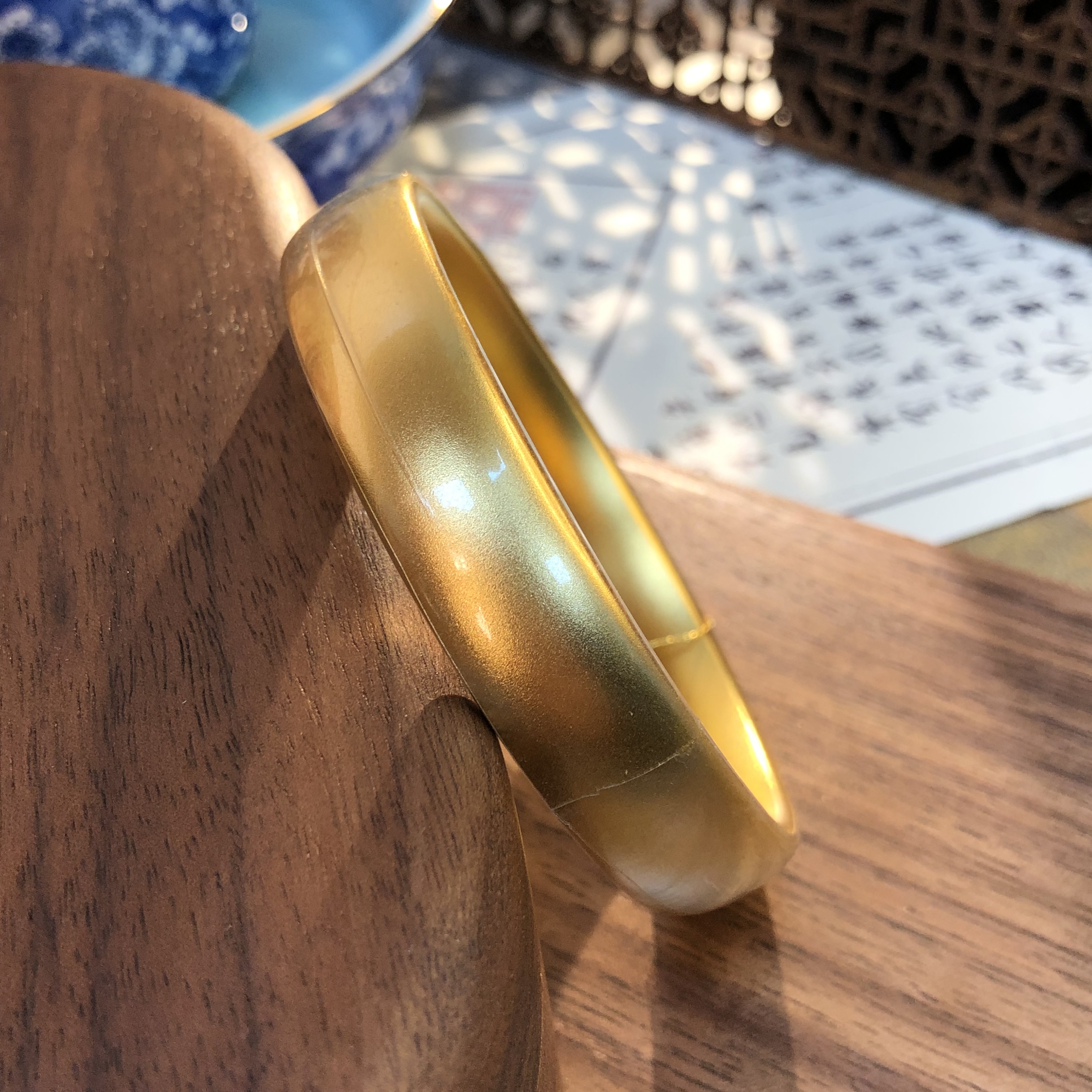 黄金足金999古法磨砂轮胎手镯