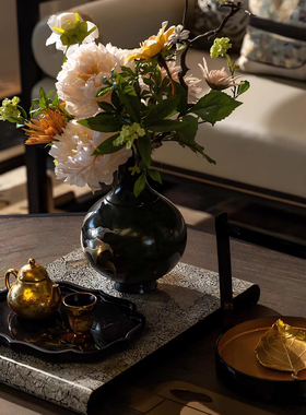 新中式宋代美学花瓶摆件客厅插花美学陈列样板间接待区装饰品软装