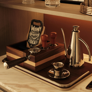 饰摆件北欧风格 装 设计师样板间厨房咖啡主题多功能敲渣盒家居饰品