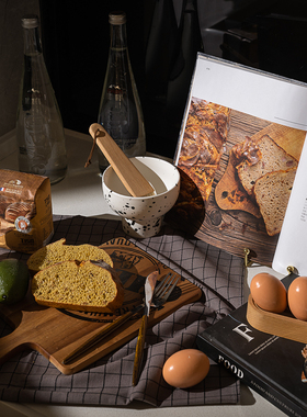 厨房烘焙主题装饰摆件木质餐具烘焙工具收纳架餐桌布置