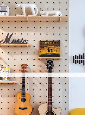 【八度空间】现代样板间儿童房音乐主题摆件墙壁置物架吉他装饰品