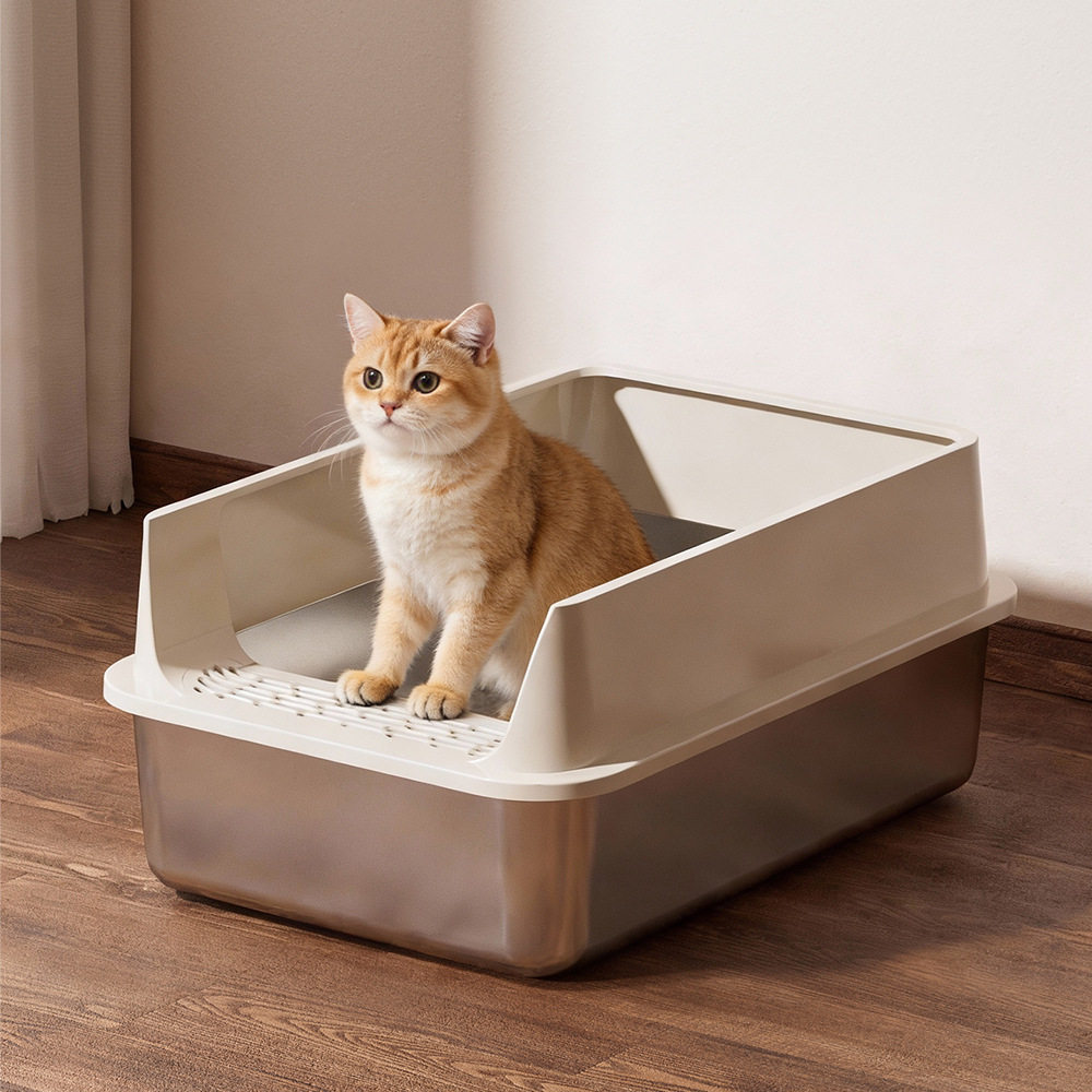 不锈钢半封闭猫砂盆开放式防外溅猫厕所高围栏特大号宠物用品,宠物/宠物食品及用品,猫砂盆/猫厕所,淘宝优惠券,粉丝福利购,淘宝优惠卷