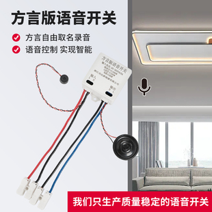 方言语音开关声控灯智能语音遥控通断离网控制器自定义口令自更名