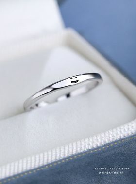 食指可爱微笑戒可戒指女s925小